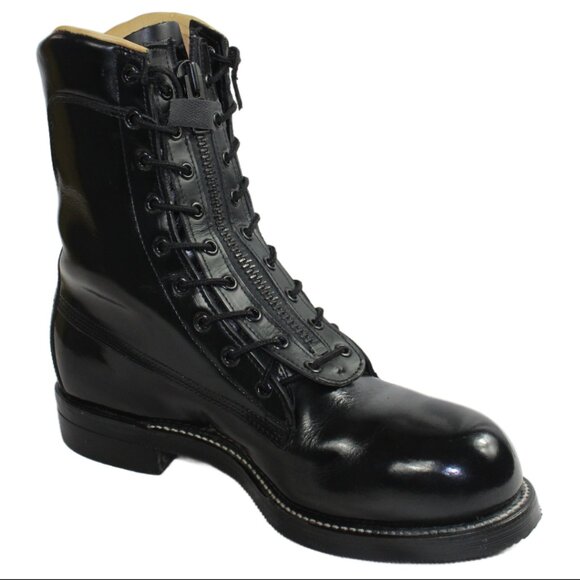 Chippewa 20242 Gloss Black Steel Toe Leather Street Warrior Trooper Boot, Size 9 - Picture 4 of 12